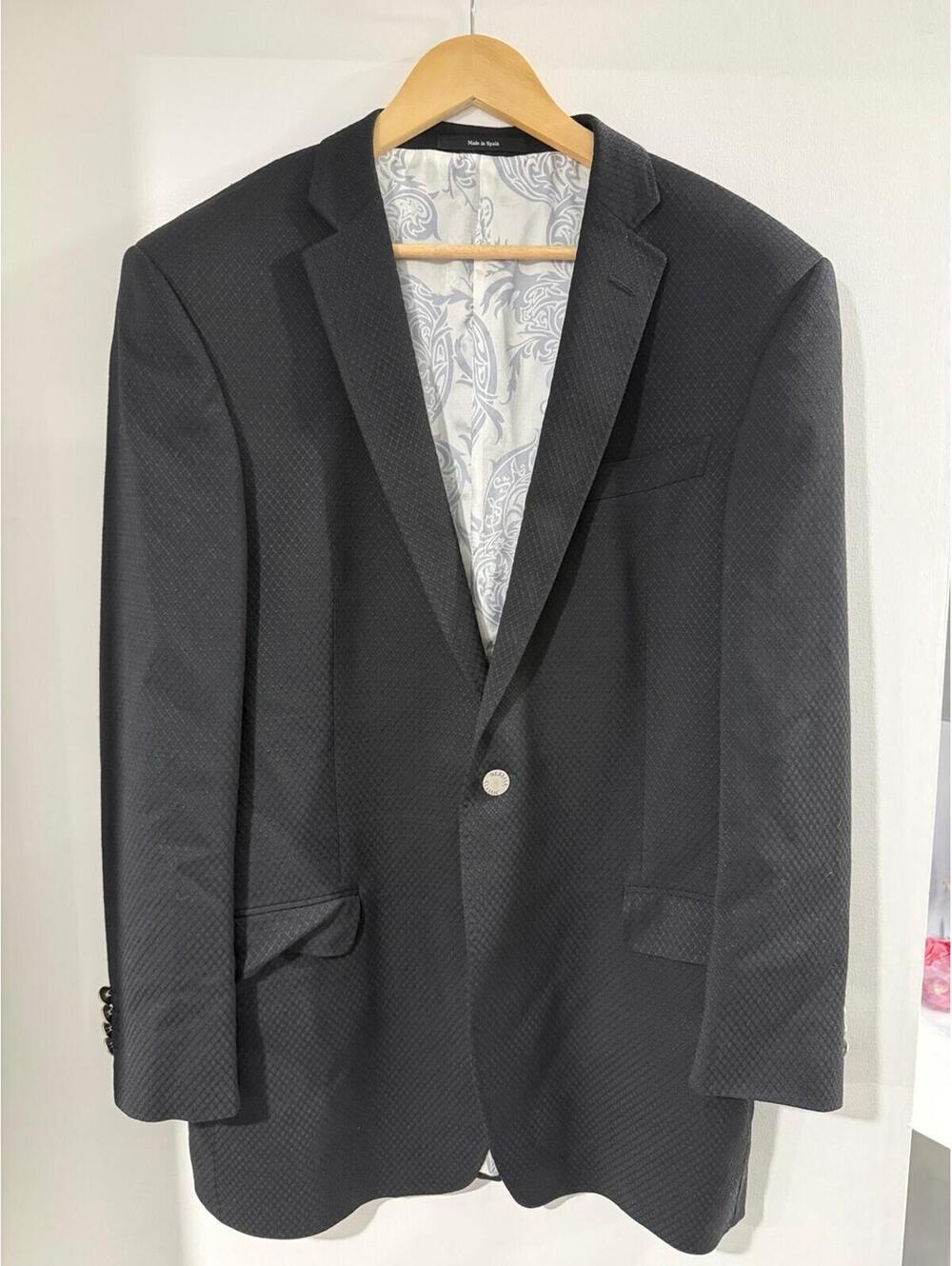 Vintage Versace Classic Black Textured Blazer 52R (EU) / 42R (US) Made in Spain